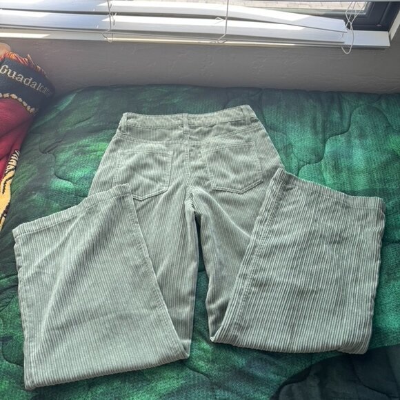 Corduroy Wide Leg Retro High Rise Foreve 21 Pants Womens Small Green Pockets y2k - Picture 10 of 13
